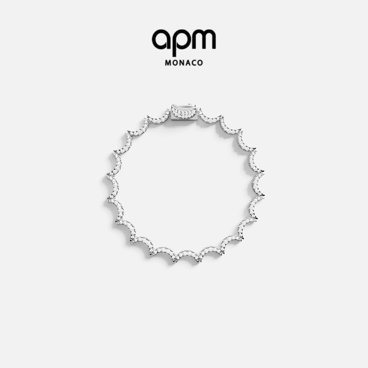 APM波浪形银色手链时尚设计感