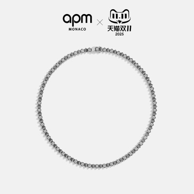 [杨紫同款]APM Monaco深灰色Up and Down项圈波浪时尚设计感项链
