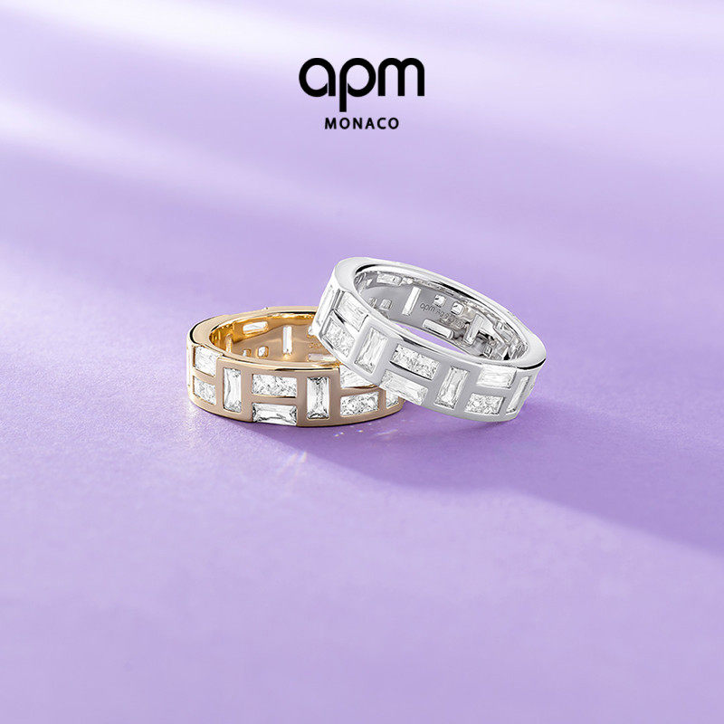 [杨紫同款]APM Monaco Ice冰块戒指金黄色优雅手饰精