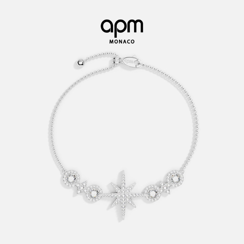 密镶流星与圆圈可调节手链