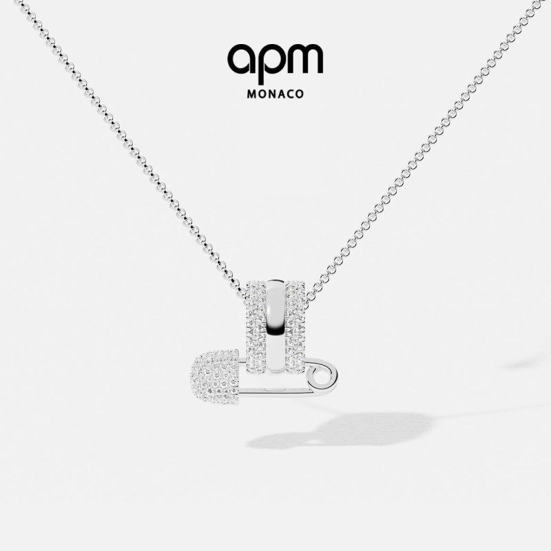 APM别针项链银白色时尚精致送礼