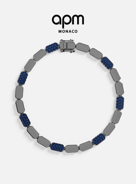 APM Monaco海军蓝精致手链深灰撞色个性设计感摩登中性圣诞礼物