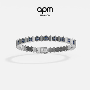 Down手链深灰撞色手饰波浪几何新年礼物 and APM Monaco海军蓝Up