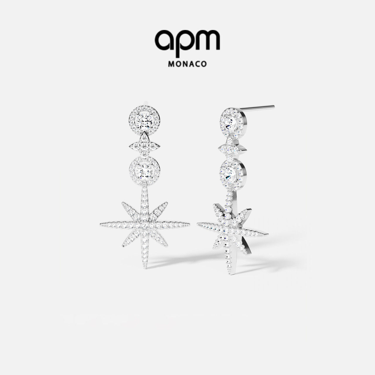 杨紫同款APM流星耳环圆圈几何银