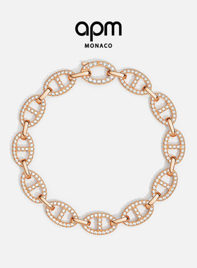 APM Monaco玫瑰金色Maille Marine手链水手链环手饰环扣叠戴礼物