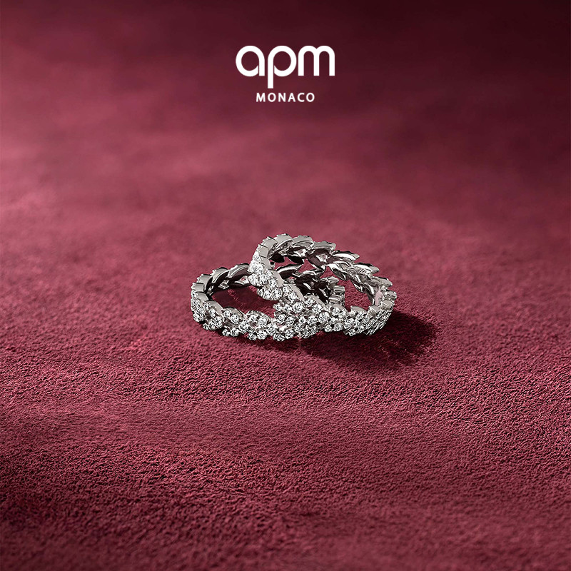 [杨紫同款新品]APM Monaco Couture戒指精致时尚叠戴密镶麦穗尾戒图片