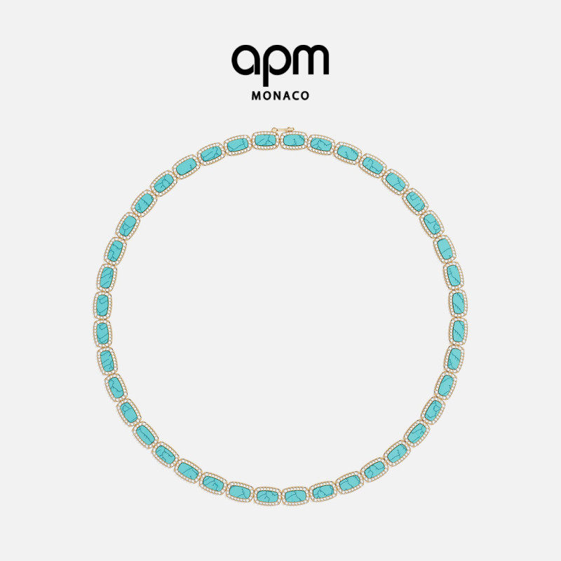 APM湖蓝色项圈高级时尚感