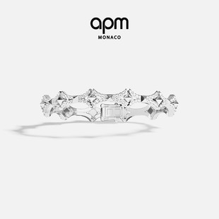 APM Monaco个性十字架手链银白色手饰经典设计感优雅摩登新年礼物