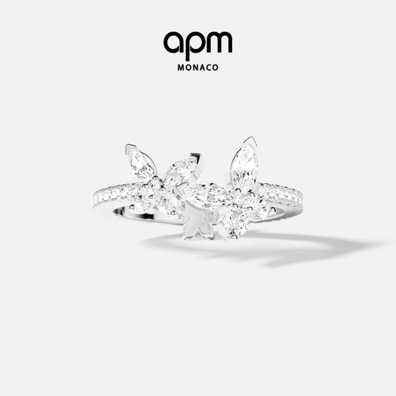 APM蝴蝶戒指银女生时尚生日礼物