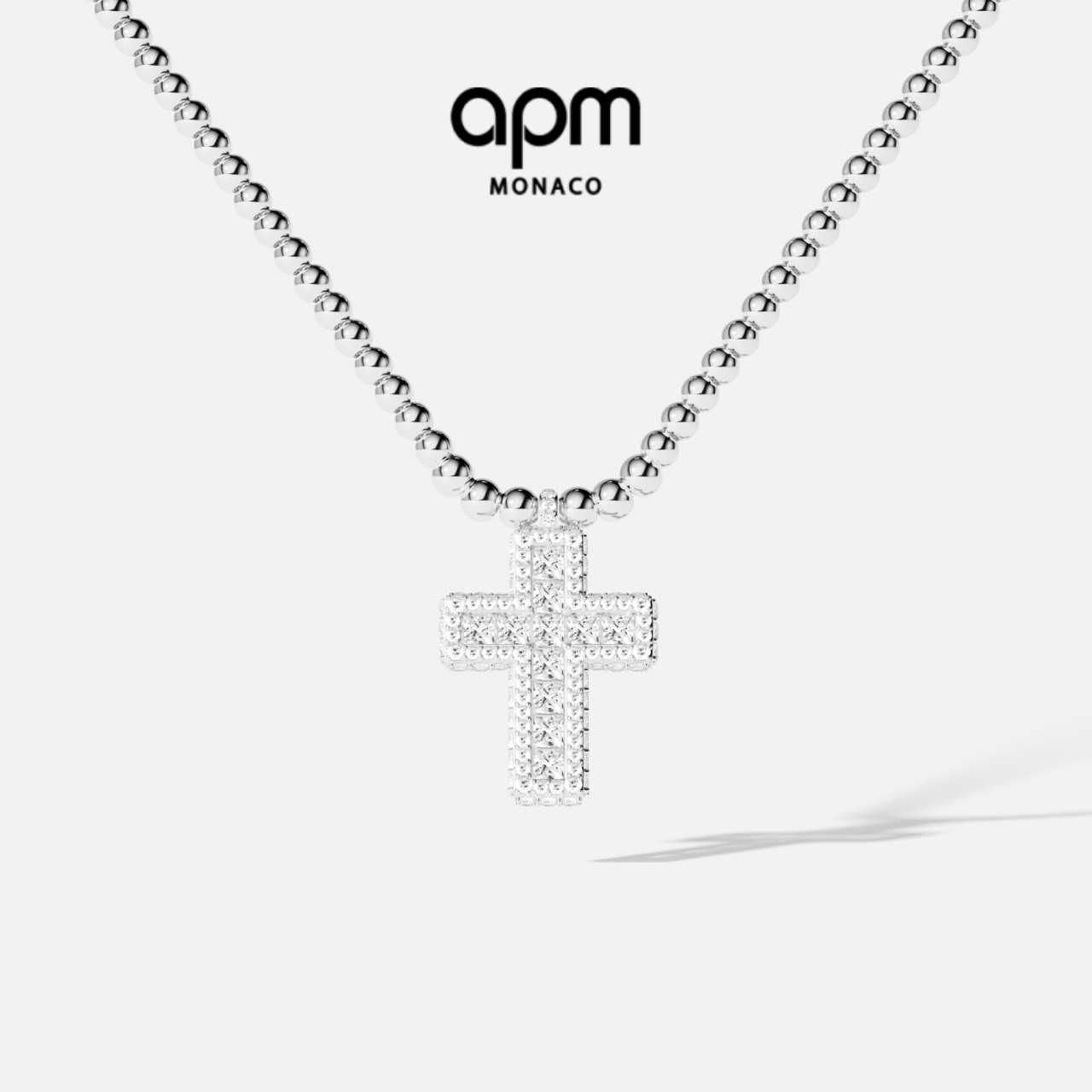 APM十字架项链银白色可调节