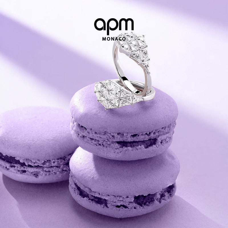 [杨紫同款]APM Monaco Art Deco戒指银女白色摩