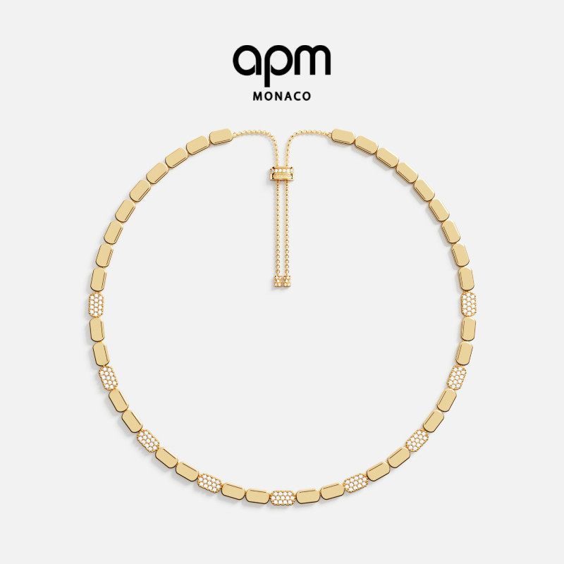 APM精致金色可调节项链