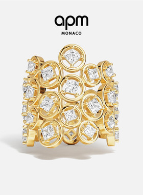 [夏季新品]APM Monaco金黄色不规则气泡Les Bulles d'Eau戒指礼物