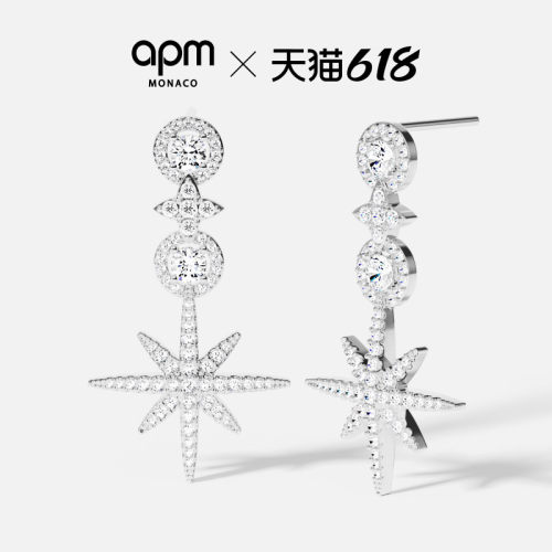 杨紫同款APM流星耳环圆圈几何