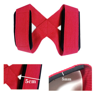 8字助力带护腕带引体向上棉质握力带健身硬拉 单双杠加压举重防滑