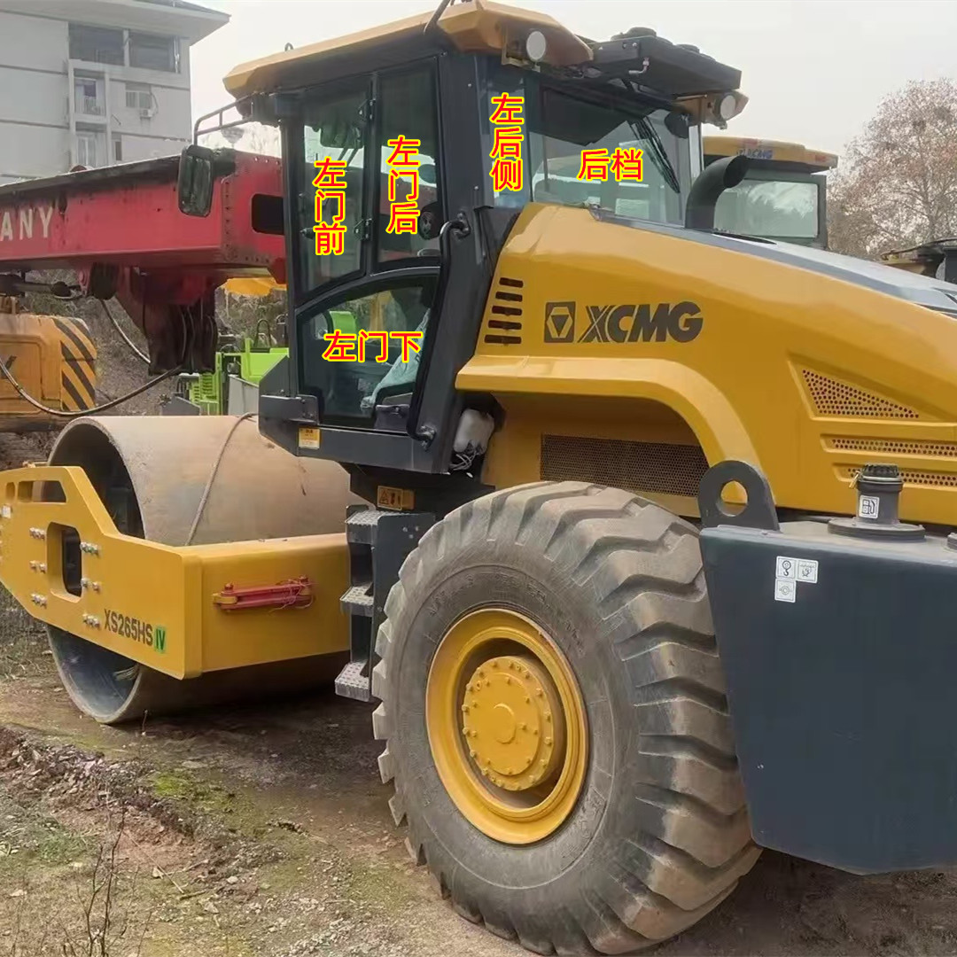 徐工XS265H压路机前档风玻璃车门活动窗后档后侧门下钢化玻璃