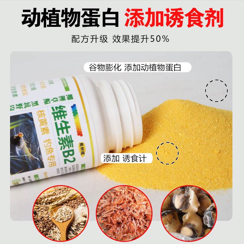 核黄素粉维生素b2钓鱼专用诱鱼剂诱食添加剂鲫鱼鲤鱼泡米Vb2鱼饵