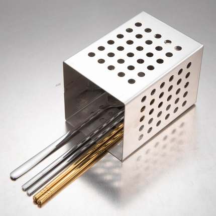 304不锈钢筷子筒餐厅饭店厨房筷子笼正方形 收纳筒刀叉桶方形筷筒