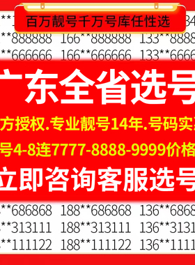 广东深圳广州东莞佛山1390手机靓号电话号码卡号连号好号选号