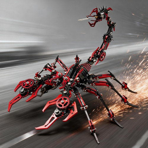 新款蝎子益智手工DIY积木拼图手工金属拼装模型机械男孩机甲玩具