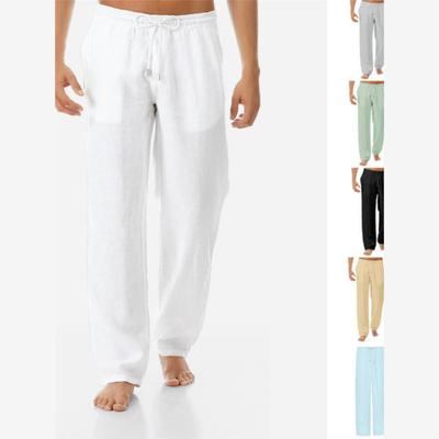 男士薄款休闲棉麻长裤men thin trousers cotton linen long pant