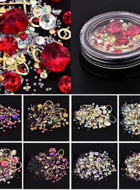 Nail Art 3D DIY Rose Rhinestones Jewelry Gems Mix Nail Art D