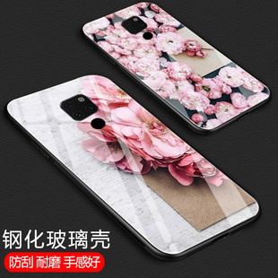 适用华为mate70pro手机壳60/20x钢化玻璃华伟mate30pro40全包50防摔个性软硅胶套ins风粉红玫瑰蔷薇花朵少女