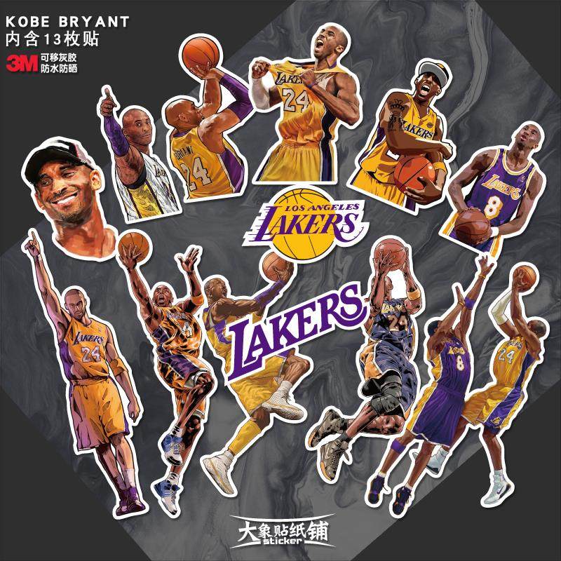 NBA科比kobe后的黑曼巴头盔汽车电脑电动车行李箱防水贴纸