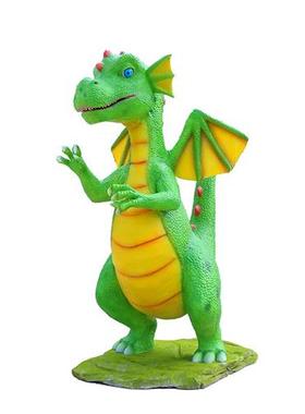 引流互动机械龙硅胶软皮绿色卡通西方龙景点打卡公园美陈装置