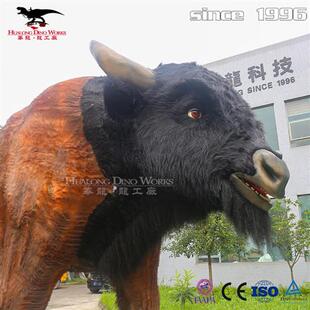 景区公园动物园美陈产品仿真机械电动野牛模型恐龙厂家定制生产