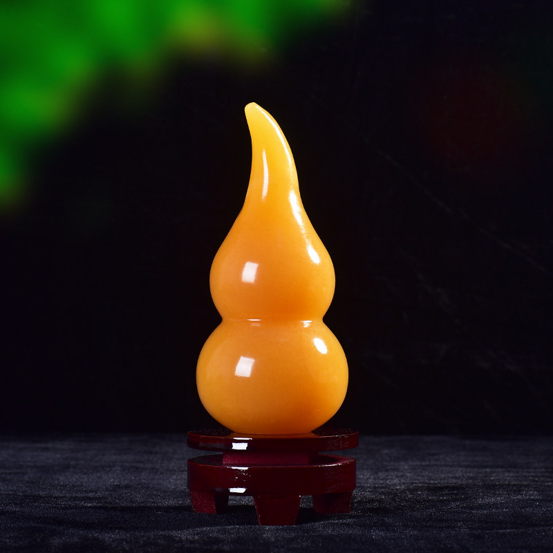 天然风水葫芦摆件招财聚财客厅家居旺财办公室礼物桌面黄玉装饰品