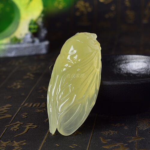 天然阿富汗青玉蝉冰透一鸣惊人手工玉蝉挂匠心制作可把玩随手礼