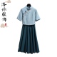 日常女班服旗袍女装 改良中国风唐装 民国风复古文艺棉麻套装 春秋款