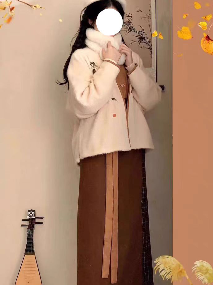 2025新款明制汉服女秋冬加厚毛针织衫