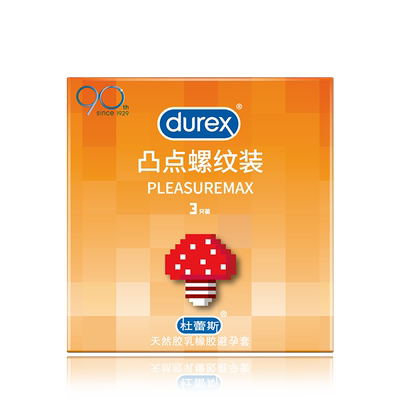 杜蕾斯 天然胶乳橡胶避孕套凸点螺纹装 3只