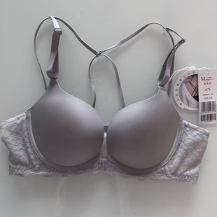 曼妮芬专柜正品中厚有钢圈光面前扣美背文胸20810692断码75A特价