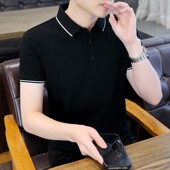 带领t恤时尚 百搭上衣男短袖 休闲运动翻领衣服大码 夏天衬衫 Polo衫