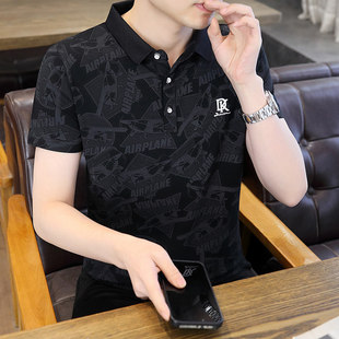 个性 夏季 潮流休闲POLO衫 男士 上衣男装 纯棉t恤韩版 时尚 潮流短袖