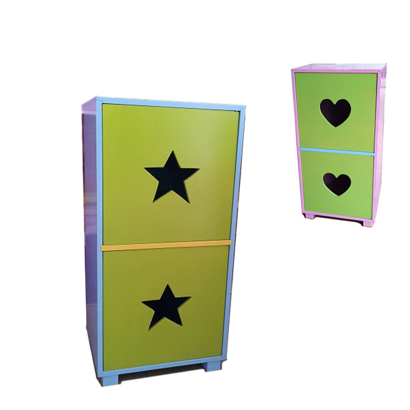 木质彩色卡通单双门床头柜 储物 文件 玩具 高矮柜小床头柜