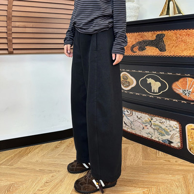 黑色裤子女款日系九分直