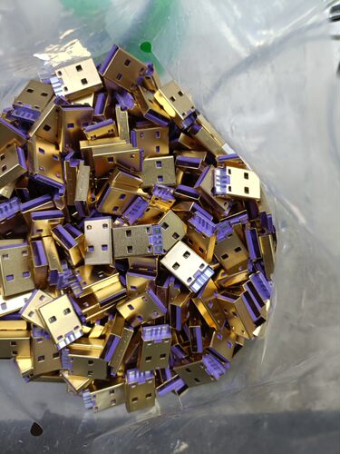 插头镀金公焊线紫色大电流