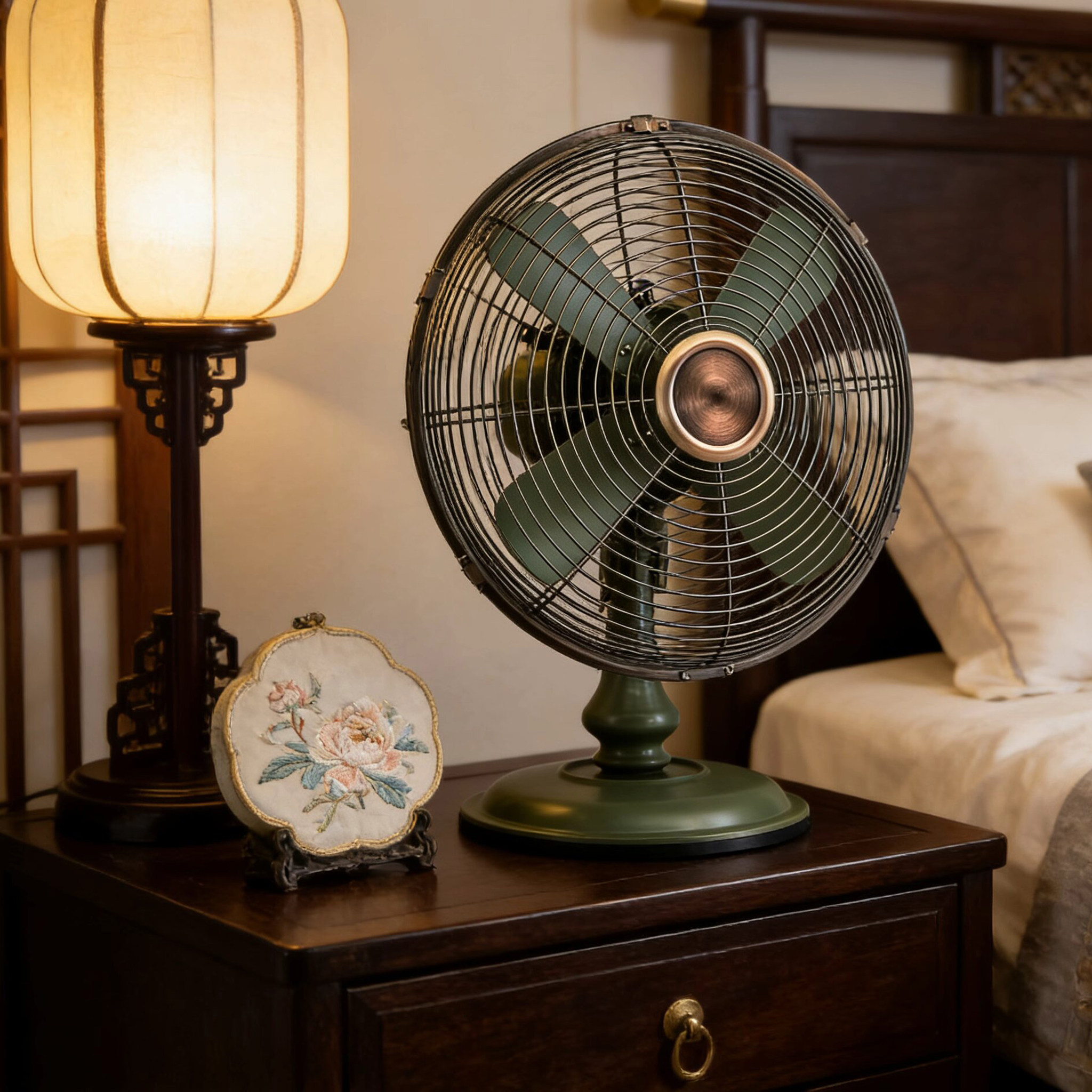 山姆风扇SUNKO8寸台式全金属文艺小清新节能台扇桌面办公复古风扇