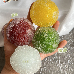 草饼杨梅冰沙球凡士林手感肌无力也可捏的抹茶柠檬冰沙球手作球玩