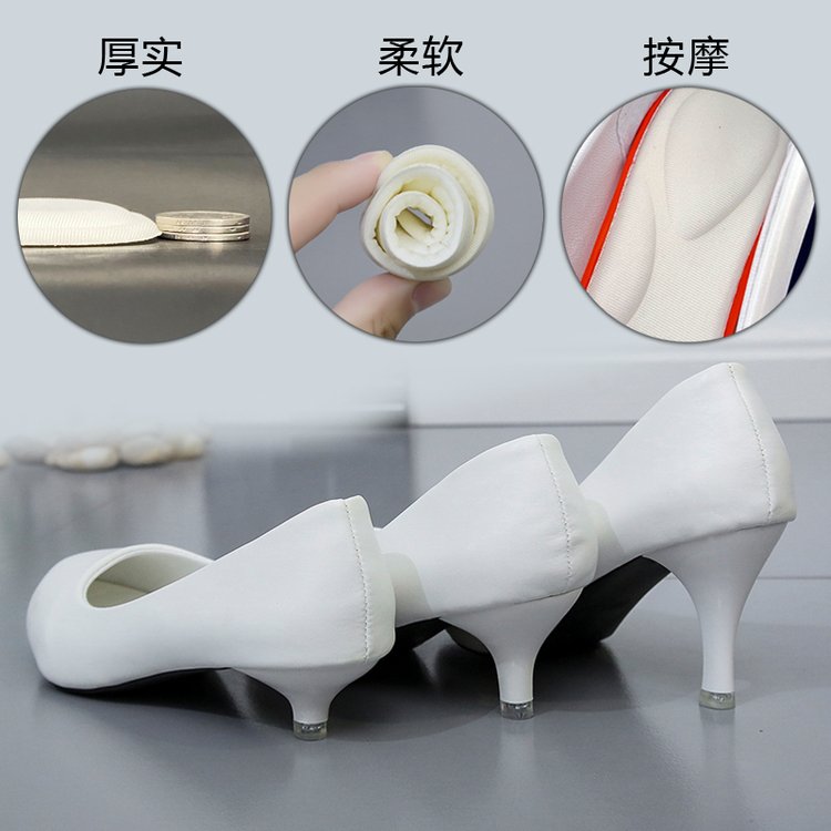 白色皮鞋细跟尖头高跟鞋女职业职场正装礼仪面试工作鞋单鞋亚光白图片