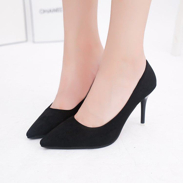 黑色高跟鞋女鞋四五厘米中跟百搭正装上班活动职业礼仪工作单鞋女,女鞋,浅口单鞋,淘宝优惠券,粉丝福利购,淘宝优惠卷