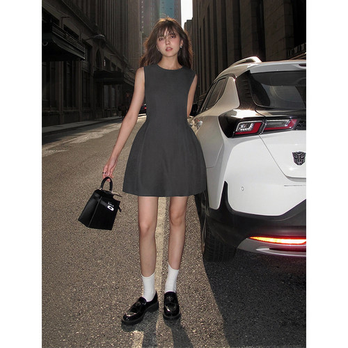 无袖背心连衣裙女收腰小个子短裙