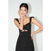 NEVA 设计感a字收腰显瘦长裙 波点吊带连衣裙女夏季 HU法式 飞飞袖