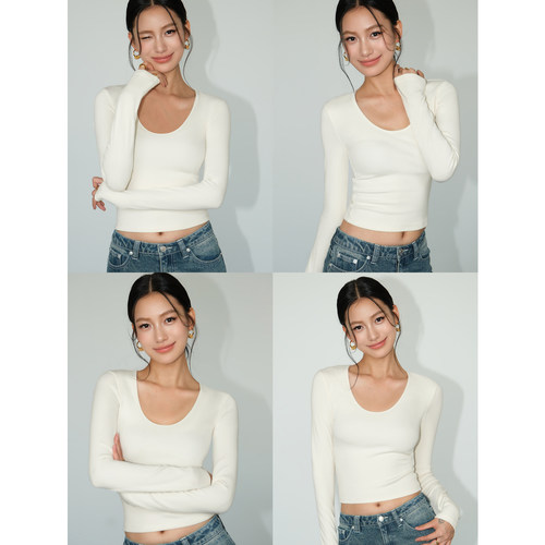 显瘦百搭短款内搭上衣针织打底衫