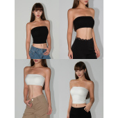 短款 白色带胸垫抹胸背心女内搭裹胸性感辣妹露肩无袖 上衣 NEVA