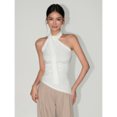 挂脖吊带背心女夏外穿设计感不规则针织无袖 NEVA HU腔调设计 上衣